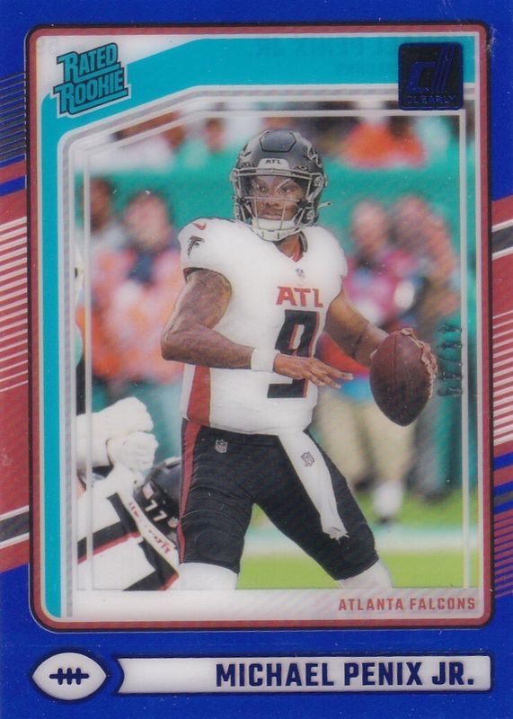 Michael Penix Jr. 2024 Clearly Donruss #59 Blue /49 Rookie RAW