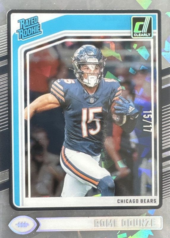 Rome Odunze 2024 Clearly Donruss #60 Ice /17 Rookie RAW