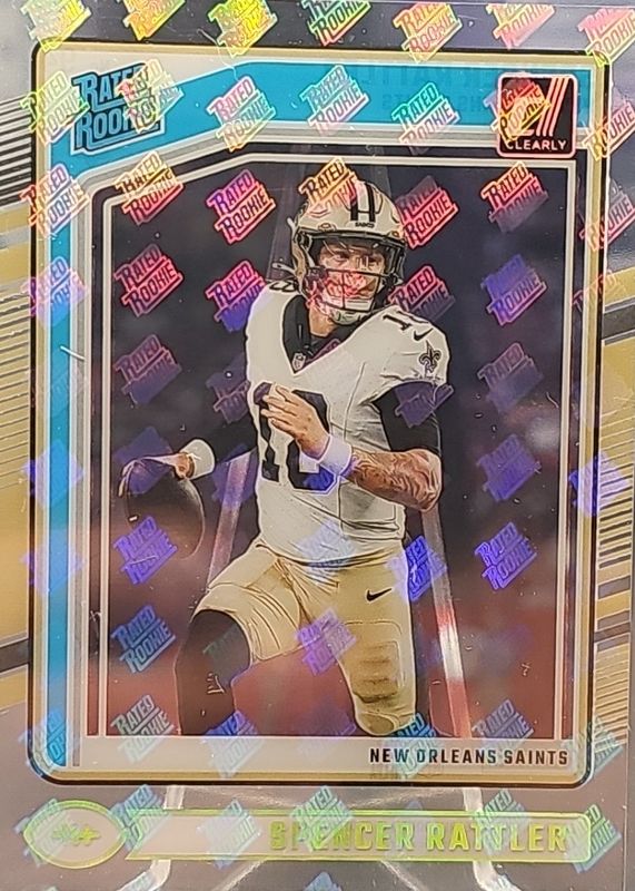 Spencer Rattler 2024 Clearly Donruss #94 Rated Rookie Logos RAW