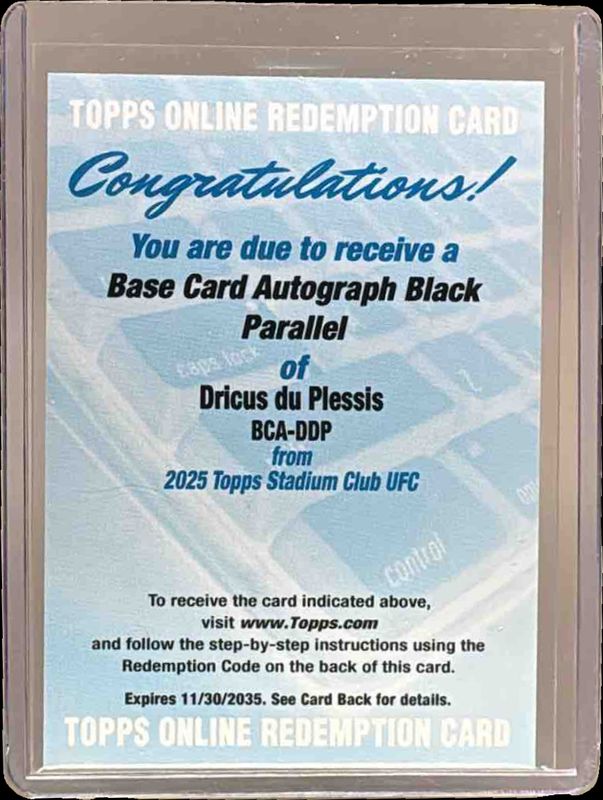 2025 Topps UFC Stadium Club #BCA-DDP Autographs - Black Foil /25