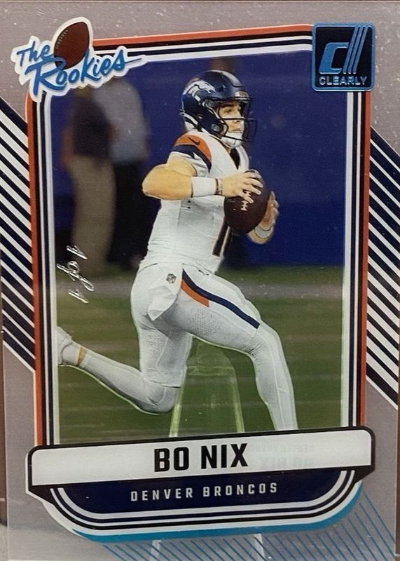 Bo Nix 2024 Clearly Donruss #4 Clearly The Rookies - Platinum /1 RAW