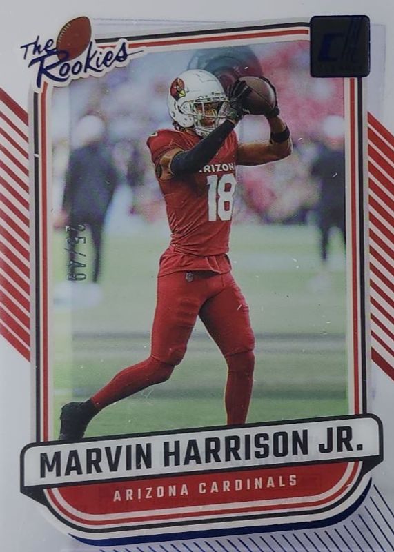 Marvin Harrison Jr. 2024 Clearly Donruss #5 Clearly The Rookies - Blue /49 RAW