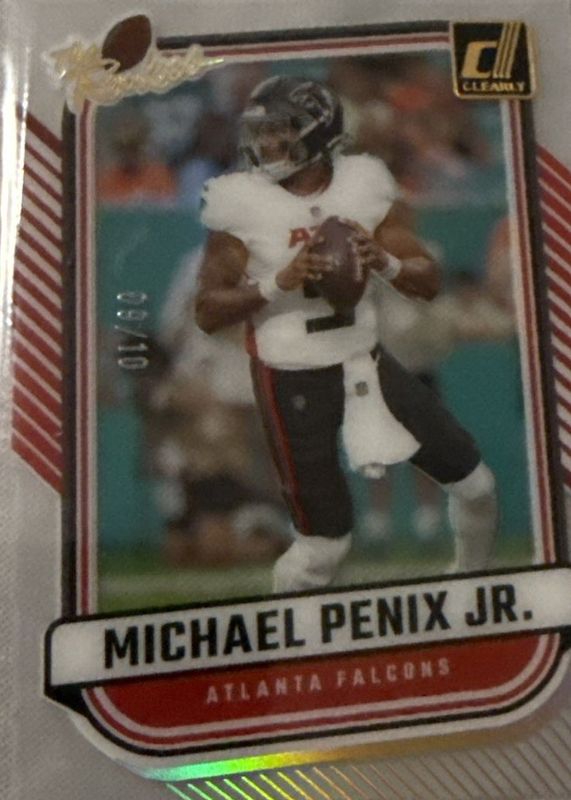 Michael Penix Jr. 2024 Clearly Donruss #9 Clearly The Rookies - Gold /10 RAW