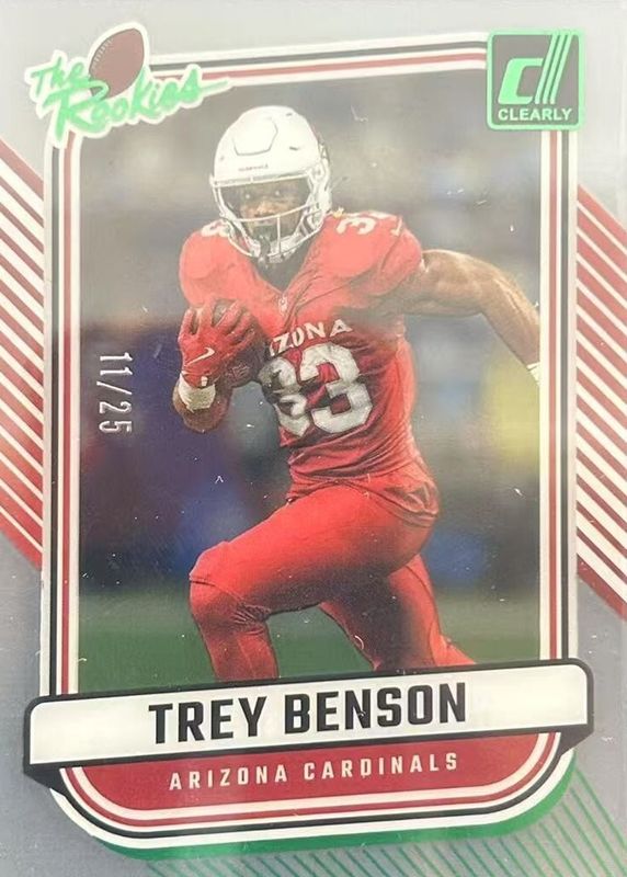 Trey Benson 2024 Clearly Donruss #18 Clearly The Rookies - Green /25 RAW