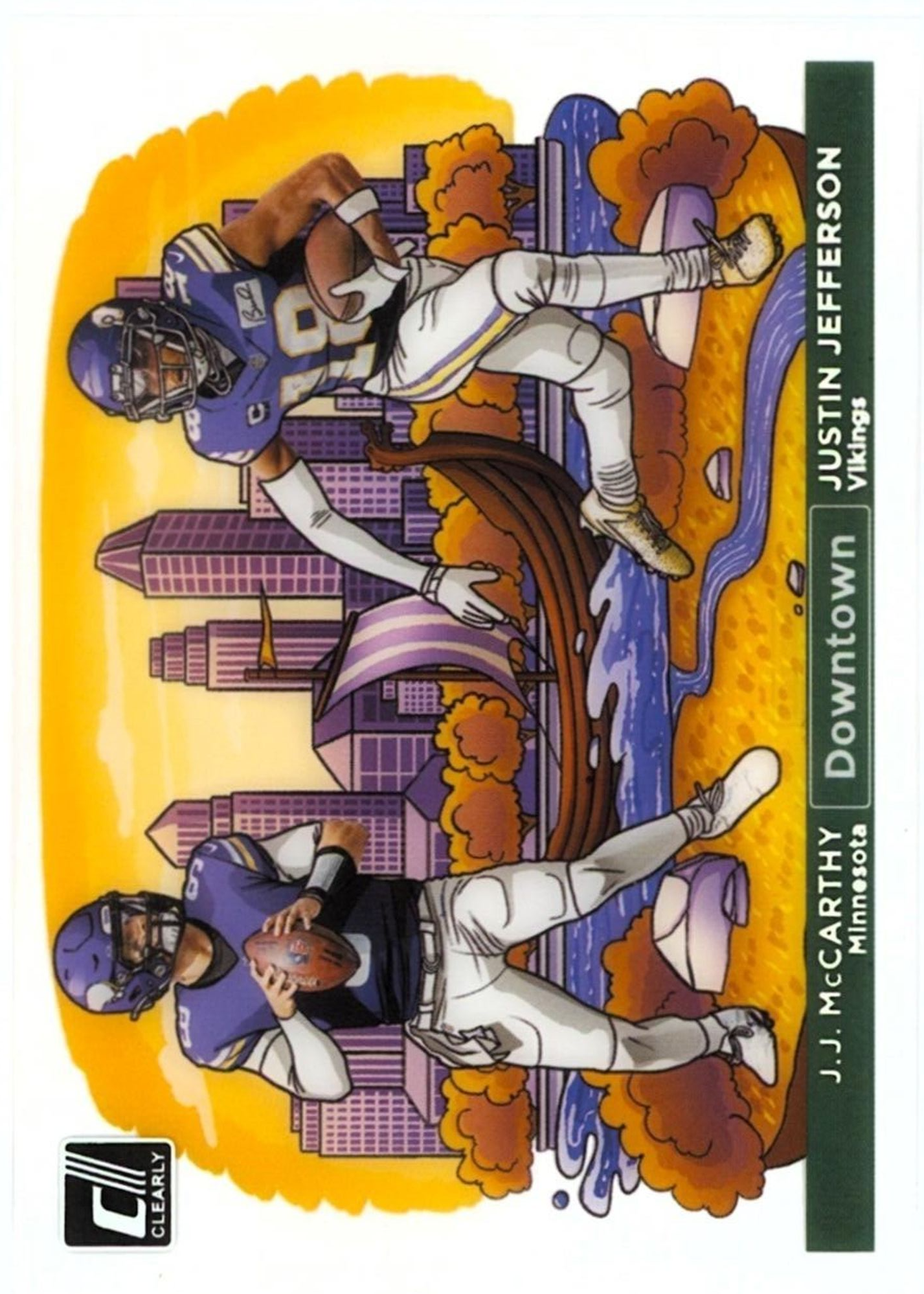 JJ McCarthy / Justin Jefferson 2024 Clearly Donruss #9 Downtown