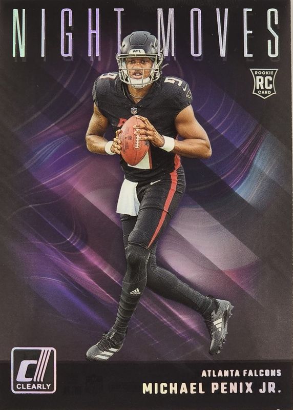 Michael Penix Jr. 2024 Clearly Donruss #4 Night Moves /(SSP) Rookie RAW
