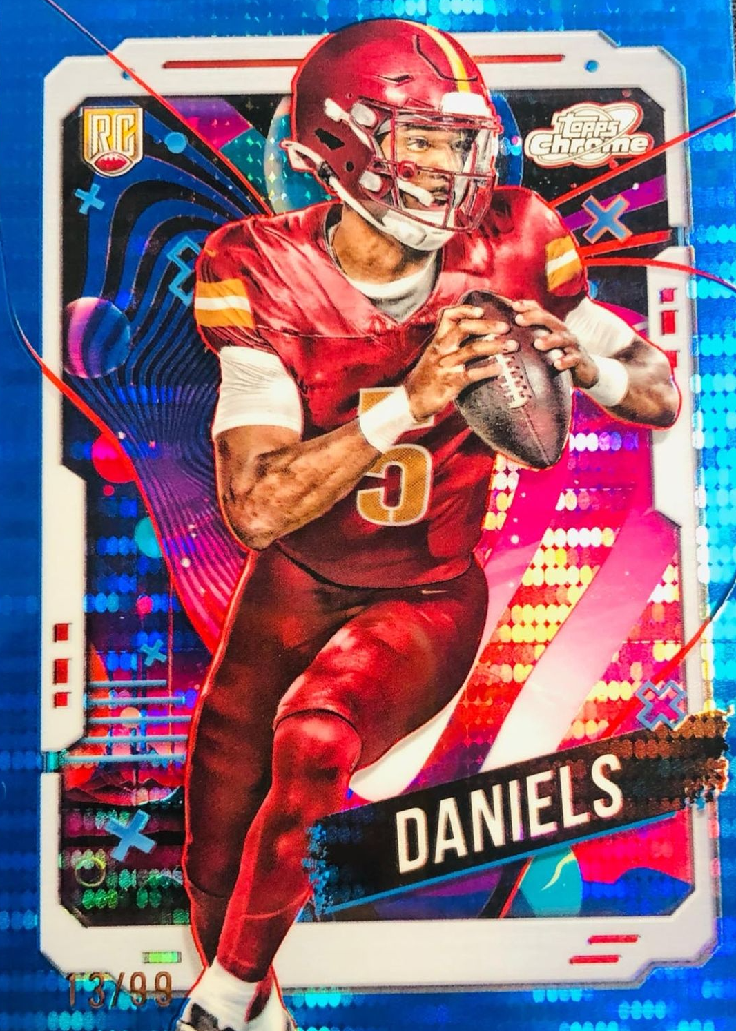 Jayden Daniels 2024 Topps Chrome Cosmic #196 Blue Moon Refractor