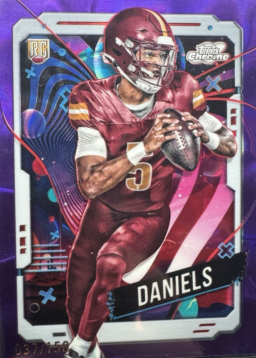 Jayden Daniels 2024 Topps Chrome Cosmic #196 Purple Nebula