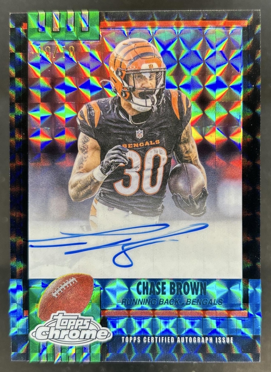 Chase Brown 2025 Topps Chrome #1990-CB 1990 Topps Autographs