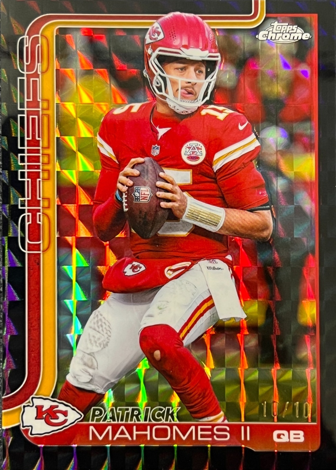 Patrick Mahomes II 2025 Topps Chrome #148 Black Geometric Refractor /10 ...