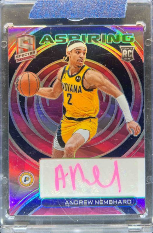 Andrew Nembhard 2022 Spectra #AA-ANH Aspiring Autographs - Pink /25 Rookie RAW