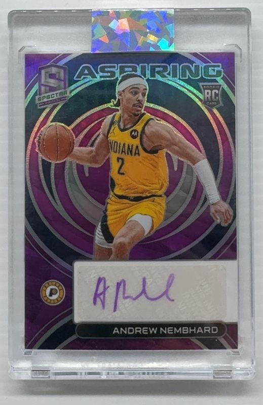 Andrew Nembhard 2022 Spectra #AA-ANH Aspiring Autographs - Purple /35 Rookie RAW