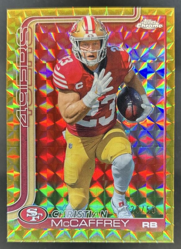 Christian McCaffrey 2025 Topps Chrome #263 Gold Geometric