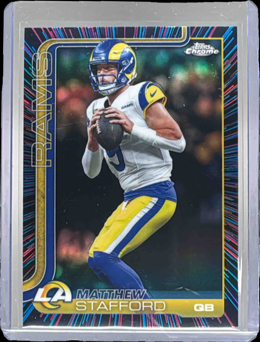 Matthew Stafford 2025 Topps Chrome #169 Neon Pulse Refractor /(SSP