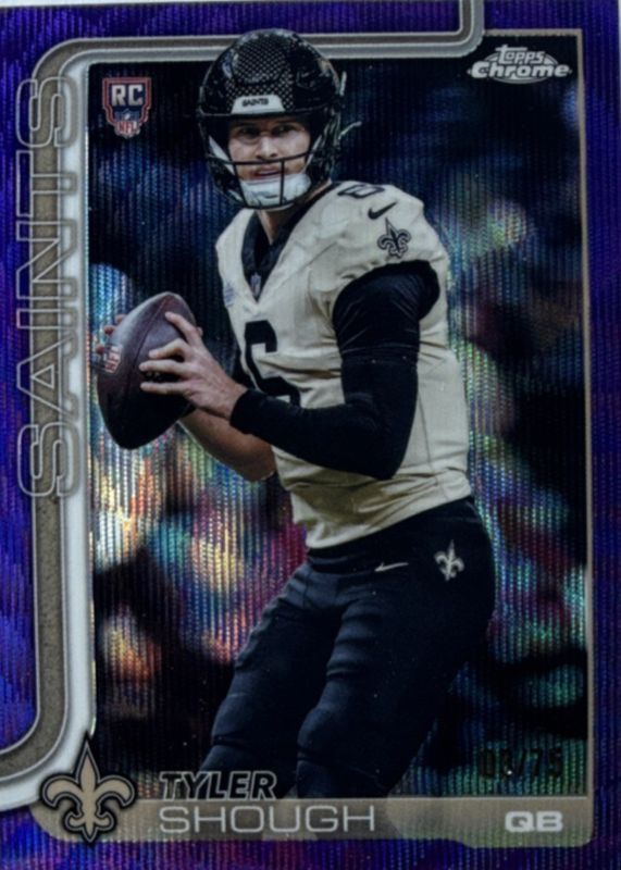 Tyler Shough 2025 Topps Chrome #398 Rookie - Purple Refractor /75