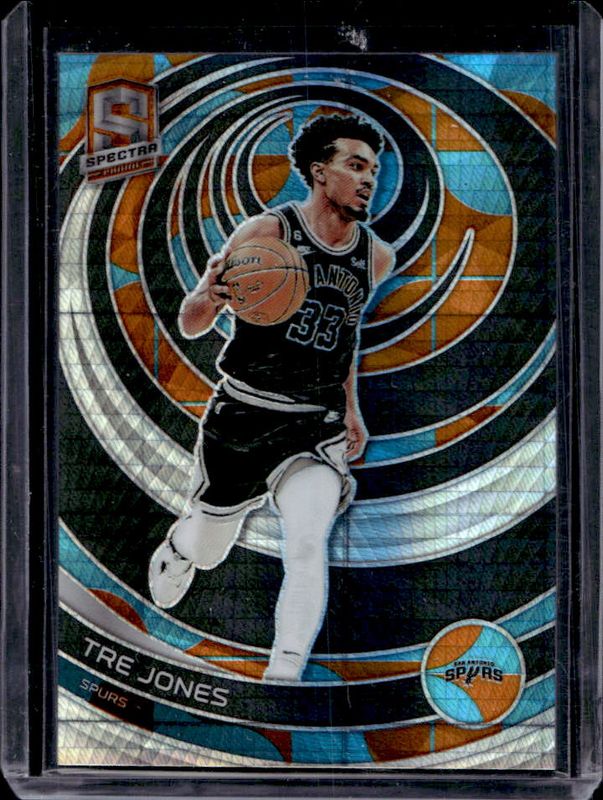 Tre Jones 2022 Spectra #109 Asia Blue and Orange /49 Price