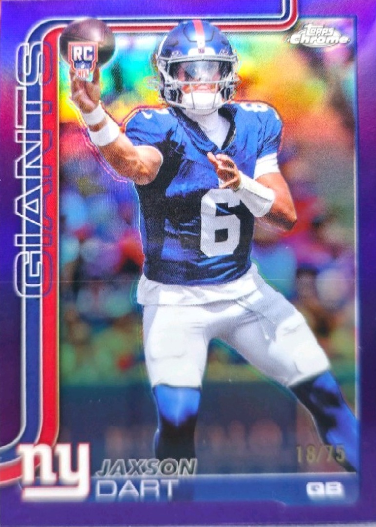 Jaxson Dart 2025 Topps Chrome #306 Rookie - Purple Refractor /75
