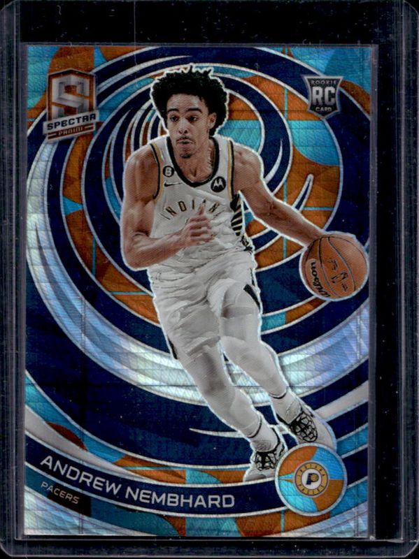 Andrew Nembhard 2022 Spectra #181 Asia Blue and Orange /49 Rookie RAW
