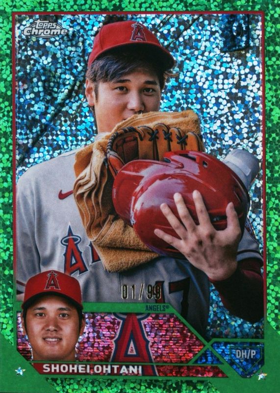 Shohei Ohtani 2023 Topps Chrome #17 SP Variation - Green Speckle