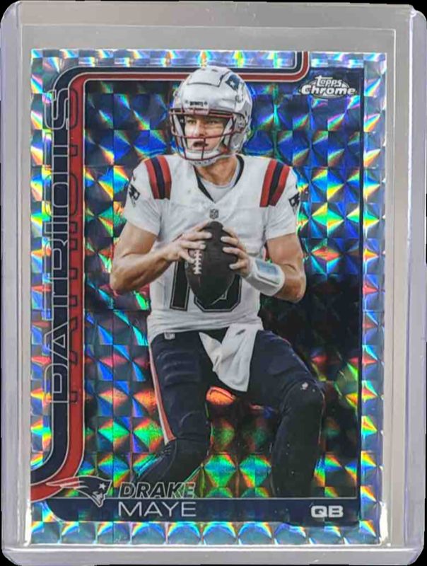 Drake Maye 2025 Topps Chrome #207 Geometric Refractor Price Guide ...