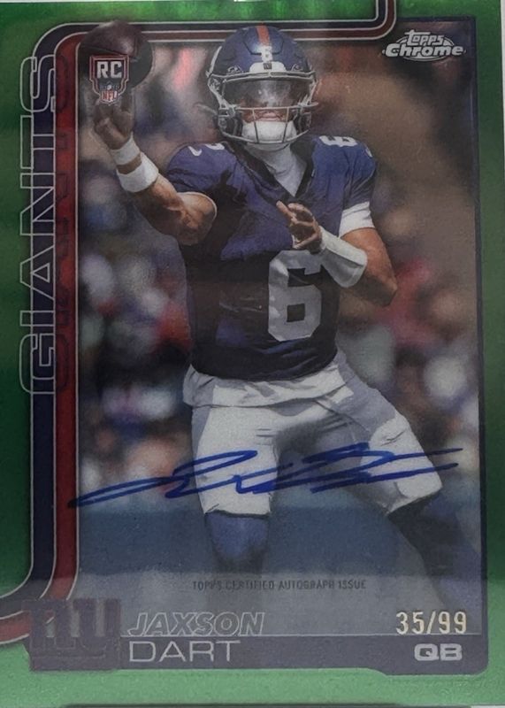 Jaxson Dart 2025 Topps Chrome #RA-JD Rookie Autographs - Green