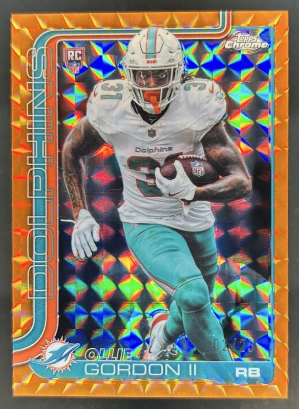 2025 Topps Chrome #327 Rookie - Orange Geometric Refractor /25