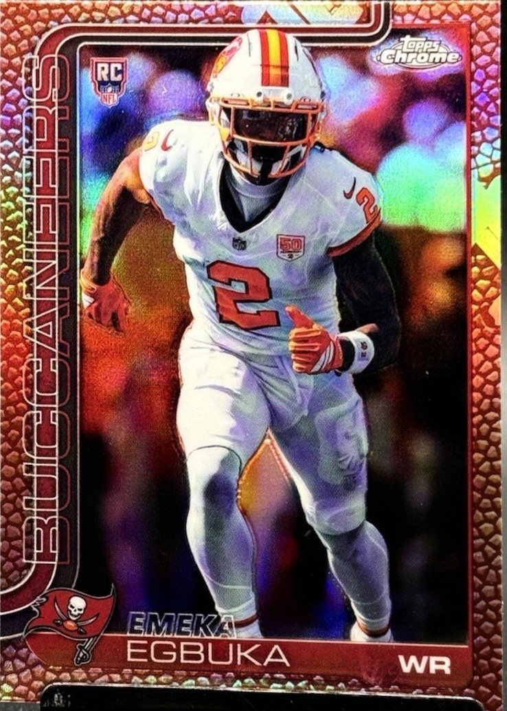 Emeka Egbuka 2025 Topps Chrome #312 Rookie - Football Leather