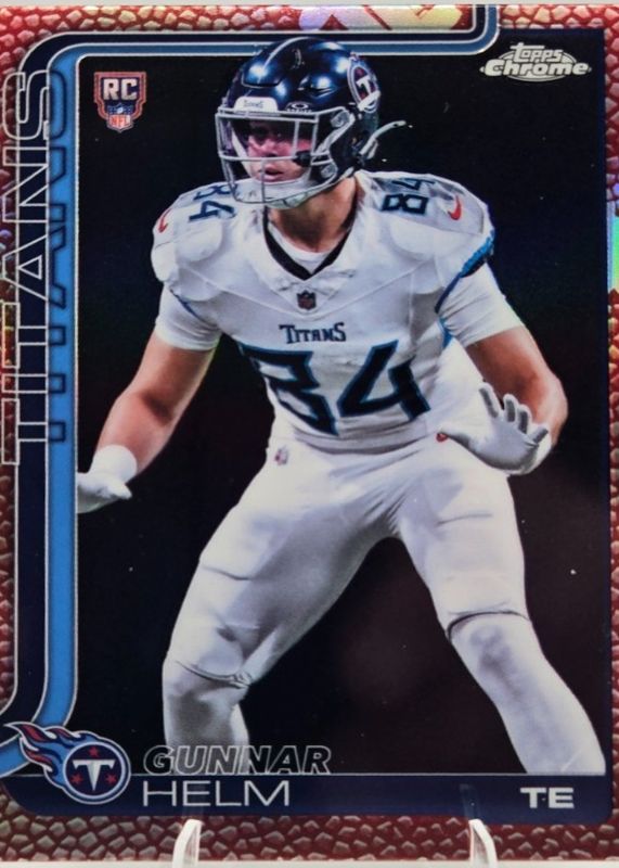 2025 Topps Chrome #305 Rookie - Football Leather Refractor