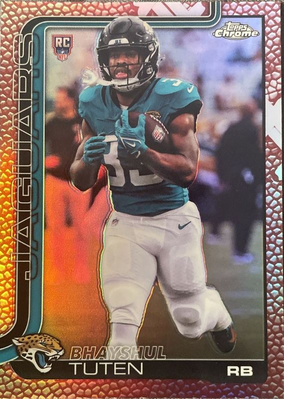 2025 Topps Chrome #389 Rookie - Football Leather Refractor