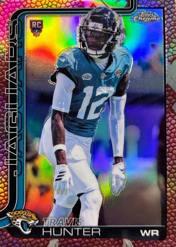 Travis Hunter 2025 Topps Chrome #332 Rookie - Football Leather ...