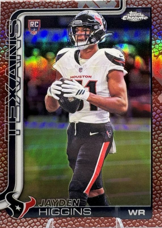 2025 Topps Chrome #343 Rookie - Football Leather Refractor