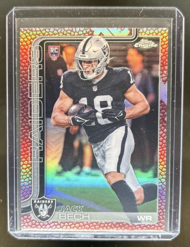 2025 Topps Chrome #388 Rookie - Football Leather Refractor