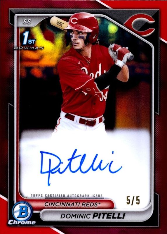 2024 Bowman Chrome #CPA-DPI Prospect Auto - Red Refractor /5 (1st)