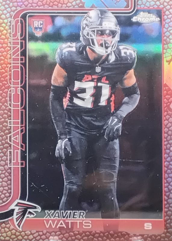 2025 Topps Chrome #393 Rookie - Football Leather Refractor