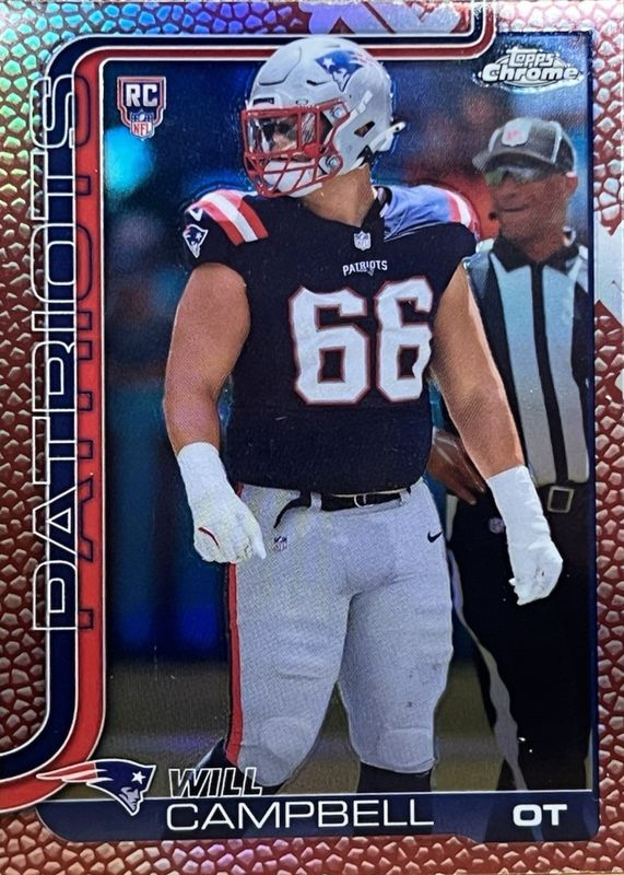 2025 Topps Chrome #379 Rookie - Football Leather Refractor