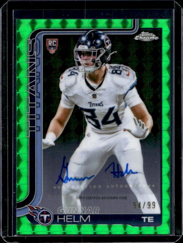 2025 Topps Chrome #RA-GH Rookie Autographs - Green Geometric Refractor /99