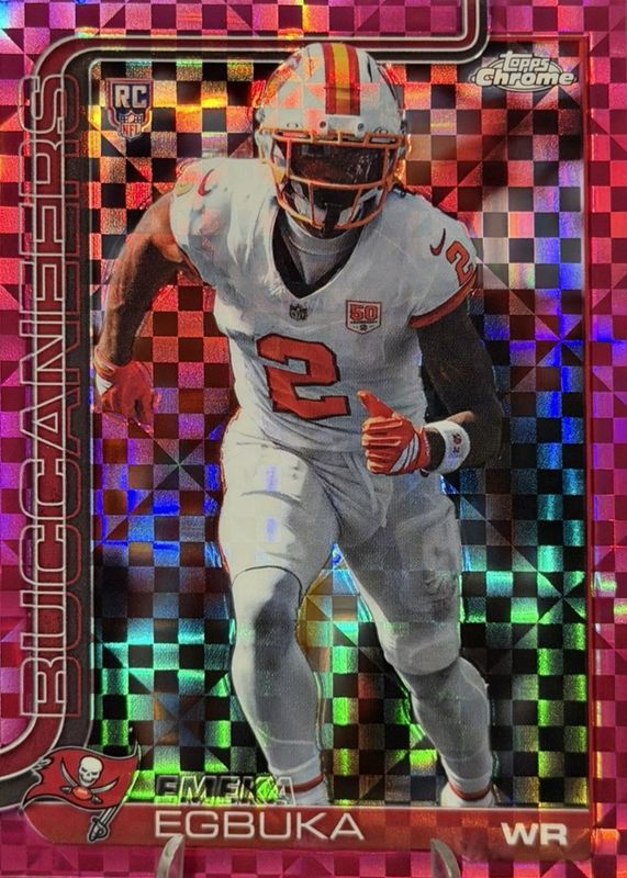 Emeka Egbuka 2025 Topps Chrome #312 Rookie - Hot Pink X-Fractor