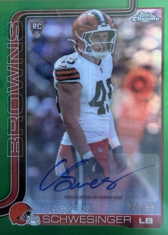 2025 Topps Chrome #RRA-CSC Retail Rookie Autographs - Green Refractor /99