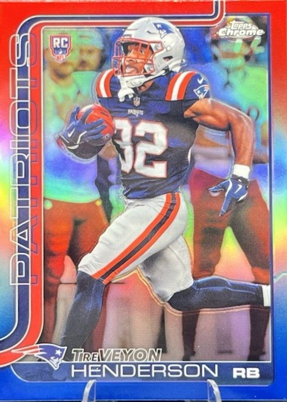 TreVeyon Henderson 2025 Topps Chrome #328 Rookie - Red White Blue
