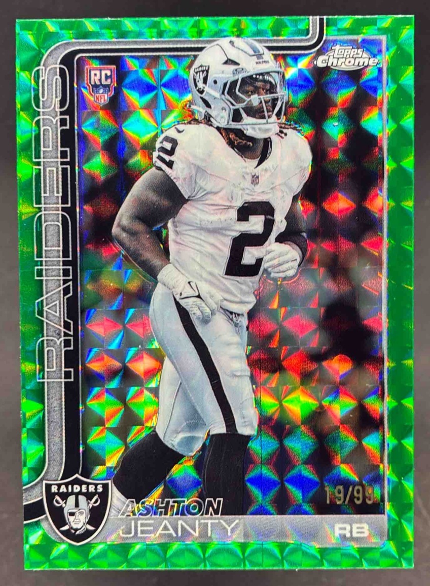 Ashton Jeanty 2025 Topps Chrome #322 Rookie - Green Geometric Refractor ...
