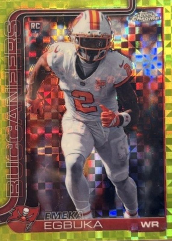 Emeka Egbuka 2025 Topps Chrome #312 Rookie - Lime Green X-Fractor