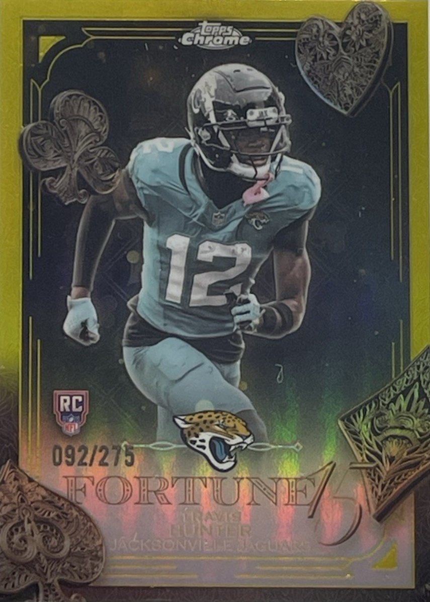 Travis Hunter 2025 Topps Chrome #F15-20 Fortune 15 - Yellow Refractor ...