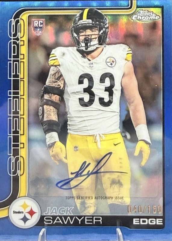 Jack Sawyer 2025 Topps Chrome #RA-JSA Rookie Autographs - Blue