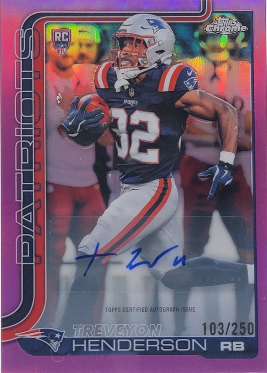 TreVeyon Henderson 2025 Topps Chrome #RA-THE Rookie Autographs