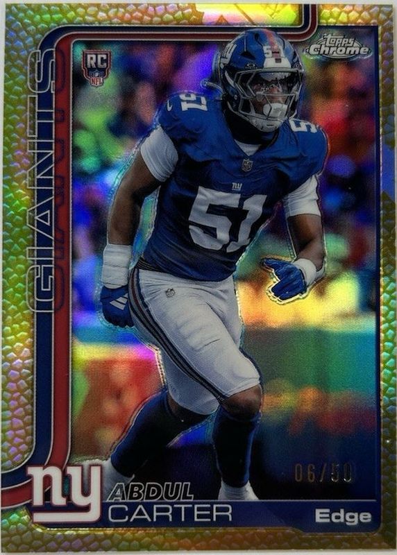 Abdul Carter 2025 Topps Chrome #350 Rookie - Gold Football Leather