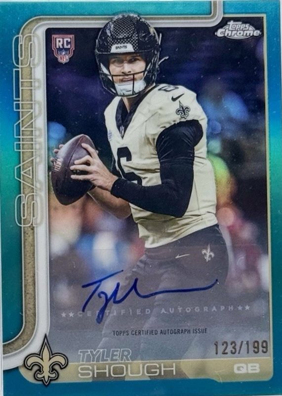 Tyler Shough 2025 Topps Chrome #RA-TYS Rookie Autographs - Aqua
