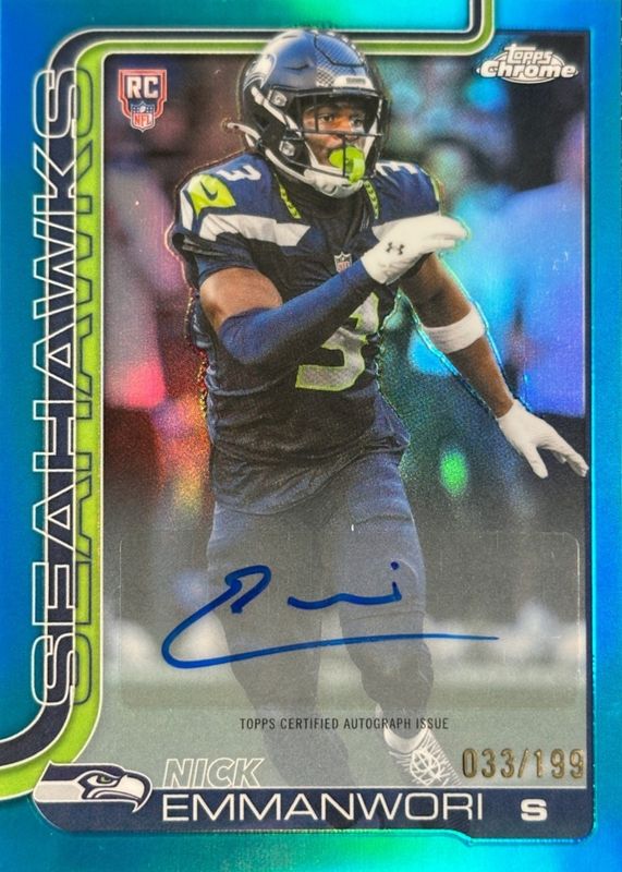 2025 Topps Chrome #RA-NE Rookie Autographs - Aqua Refractor /199