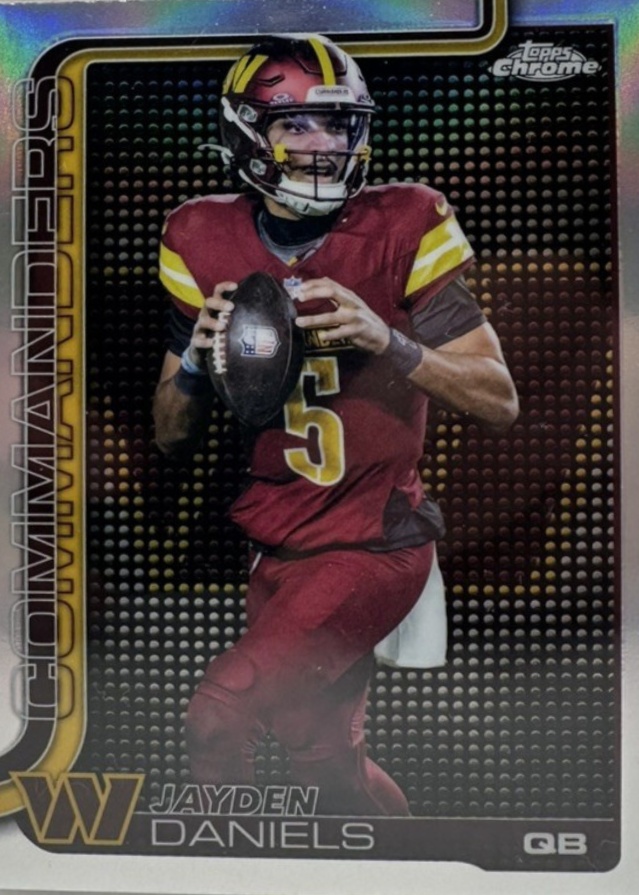 Jayden Daniels 2025 Topps Chrome #295 Lightboard Logo Variation