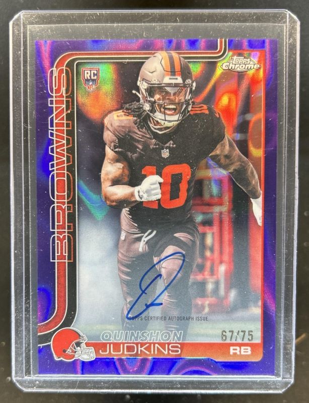 2025 Topps Chrome #RA-QJ Rookie Autographs - Purple Lava Refractor /75
