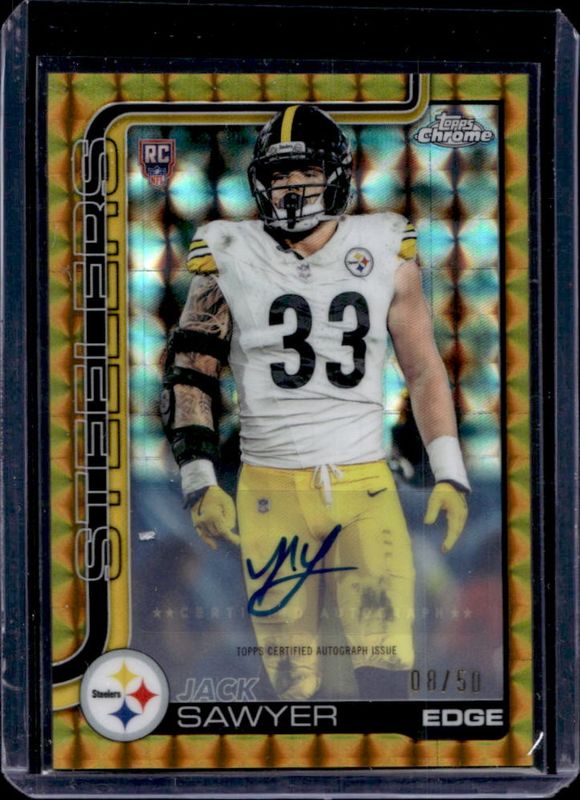 2025 Topps Chrome #RA-JSA Rookie Autographs - Gold Geometric Refractor /50